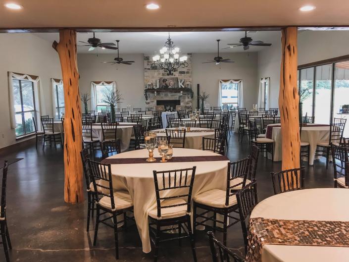 The Moss ranch at Enchanted Rock wedding event room.